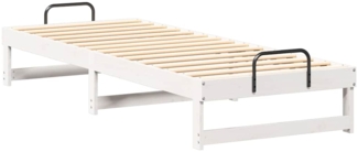 vidaXL Bettrahmen Weiß 80 x 210 cm Massives Kiefernholz 873158