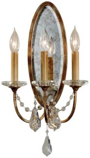 Wandlampe, Stahl Glas, Bronze, H 48,4 cm
