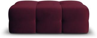 Micadoni Samtstoff Pouf Hocker Kendal | Bezug Purple | Beinfarbe Black Beech Wood