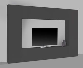 Wohnwand >Benevent< (4-teilig) in Anthrazit matt - 260x180x30 (BxHxT)