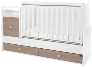 Lorelli Babybett Trend Plus 70x160 cm Schreibtisch Kinderbett Schubladen Kommode braun