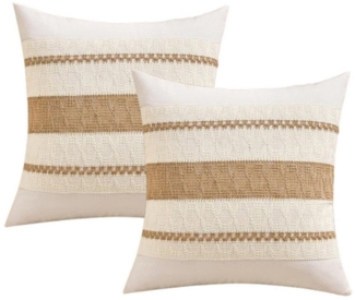 Kaket Kissenbezug Boho-Stil Dekoration, weicher Kissenbezug aus Baumwoll-Leinen-Weberei, (2 Stück), Weben