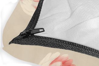 MuchoWow Dekokissen Rosahaubenkakadu - Zweig mit Früchten - Blätter, Zierkissen mit Füllung für Wohnzimmer, Sofakissen, 40x40 cm