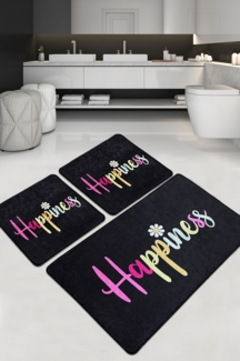 Badematten-Set (3-teilig), 'Happiness', Mehrfarbig