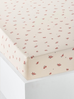 VERTBAUDETKinder Spannbettlaken HIPPIE mit Recycling-Baumwollebeige bedruckt90X200