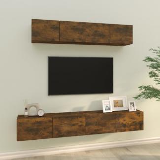 4-tlg. TV-Schrank-Set Räuchereiche Holzwerkstoff [3114531]