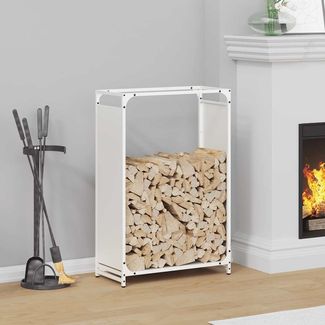 vidaXL Brennholzregal Weiß 60x28x90 cm Kaltgewalzter Stahl 864212