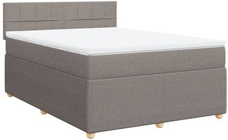 vidaXL Boxspringbett mit Matratze Taupe 160x200 cm Stoff 3287511