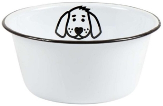 Laursen Fressnapf Hund, Emaille schwarz / weiß, Ø x H: 17x8 cm