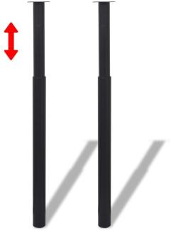 2 x Teleskopfuß Tischfuß Stützfuß Tischbein Schwarz 710 mm-1100 mm 242153