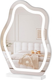 Woltu Schminkspiegel, mit Beleuchtung, 3 Farbtemperaturen, Tischspiegel Wolkenform dimmbar