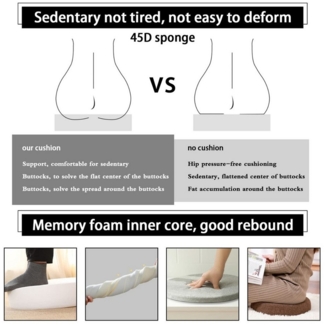 Coonoor Stuhlkissen Rund Sitzkissen Stuhlkissen Leinen Sitzpolster Abnehmbares Memory, Schaum Runde Sitzauflage für Stuhl Küche Esszimmer Garten Büro