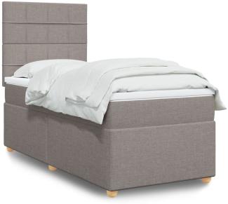 vidaXL Boxspringbett mit Matratze Taupe 100x200 cm Stoff 3293495