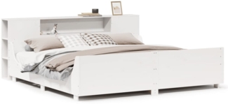 vidaXL Massivholzbett ohne Matratze Weiß 200x200 cm Kiefernholz 3323756