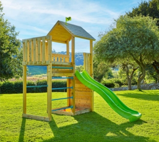 TP Toys Wolkenkratzer 6 | Spielturm Garten | mit Rutsche und Kletterwand