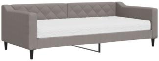 Tagesbett mit Matratze Taupe 90x200 cm Stoff