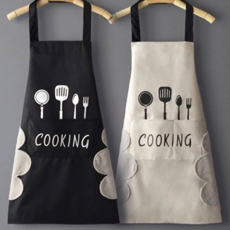 Blusmart Kochschürze 2 Stück Schürzen Frauen wasserdichte Küchenschürze mit Taschen, (Ölfeste Schürze, BBQ Schürze, Frauen Schürze, 2-tlg, Kochschürze), für Küche Garten BBQ Chef Kellner Bäcker