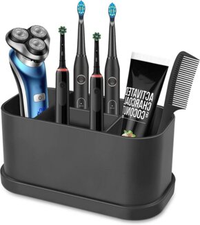 Coonoor Badorganizer Badorganizer Zahnbürstenhalter Stand Wasserdicht Silikon (1 St), mit Saugnapf, Geeignet für Camping Wanderreisen ZuHause