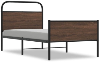 vidaXL Bettgestell ohne Matratze 100x190 cm Braun Eichen-Optik 4100494