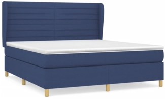 vidaXL Boxspringbett mit Matratze Blau 180x200 cm Stoff 3128627
