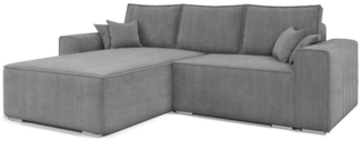 MOEBLO Ecksofa ERNO II, Ecksofa aus Cordstoff, Couch für Wohnzimmer, Schlafsofa Sofagarnitur Sofa Eckcouch L-Form, mit Schlaffunktion und Bettkasten