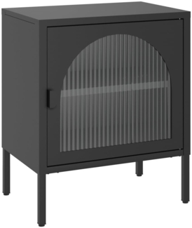 vidaXL Nachttisch Schwarz 50x35x60 cm Glas und Stahl 352997