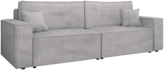 Schlafsofa Kobaro Cord mit L-Funktion, 2 Bettkästen und Schlaffunktion (Farbe: Poso 110)