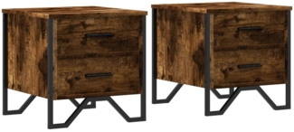 vidaXL Nachttische 2 Stk. Räuchereiche 40x41x40 cm Holzwerkstoff 848509