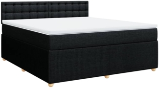 vidaXL Boxspringbett mit Matratze Schwarz 180x200 cm Stoff 3287551