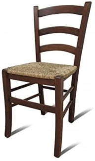 Dmora - Klassischer Holzstuhl, für Esszimmer, Küche oder Wohnzimmer, Made in Italy, cm 44x45h87, Sitzhöhe cm 43, Nussbaumfarbe