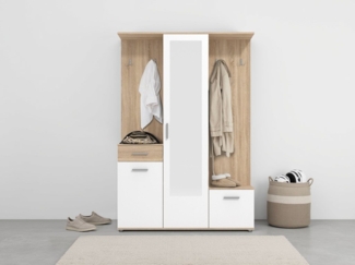 INOSIGN Kompaktgarderobe Martin Flurgarderobe, Dielenschrank, Flurmöbel, Breite 134 cm Schuhschrank, mit Spiegel, in modernen Farben, mit 10 Haken