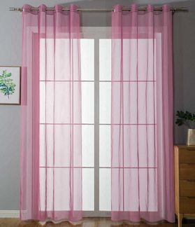 Gardinenbox Gardine, Ösen (2 St), transparent, Voile, Ösenvorhänge Voile »Uni« Bleibandabschluß 20332-cn2