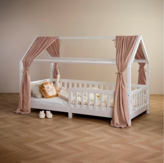 IDIMEX Betthimmel NENA, Betthimmel Hausbett Deko, Musselin Baldachin aus 100% Baumwolle taupe