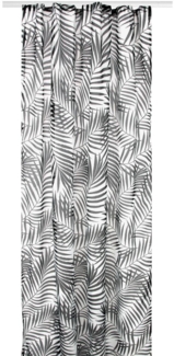 Arsvita Gardine (Black&White) Voile mit Kräuselband 140x245 cm Universalbandvorhang für zu Hause, transparente und moderne Fensterdekoration