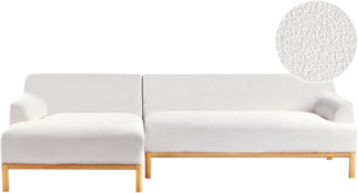 Rechtsseitiges Ecksofa SOSJO Bouclé Cremeweiß Rechtsseitig