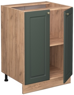 Küchenunterschrank Fame-Line Grün-Gold Landhaus 60 cm , AP Eiche Vicco