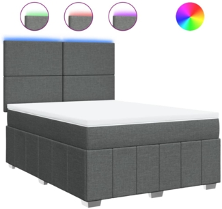 vidaXL Boxspringbett mit Matratze Dunkelgrau 140x190 cm Stoff 3293957