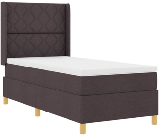 vidaXL Boxspringbett mit Matratze Dunkelbraun 90x200 cm Stoff 3341878