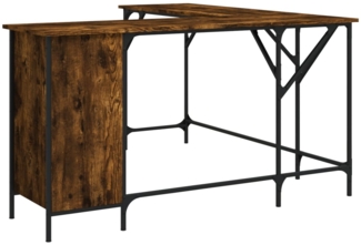 vidaXL Schreibtisch Räuchereiche 141x141x75 cm Holzwerkstoff 837599