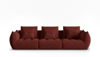 Micadoni Sofa Bloom 4-Sitzer Strukturierter Stoff Rot