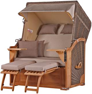 Strandkorb - bene living - Schaalsee Teak - PE grau - Modell 510 - inkl. Liftersystem