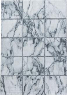 Kurzflor Teppich Nauro Läufer - 80x250 cm - Silberfarbe