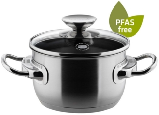 Berndes Kochtopf mit Glasdeckel aus Edelstahl, poliert - Injoy® PFAS-frei, Edelstahl, nickelfrei