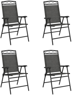 vidaXL Klappbare Gartenstühle 4 Stk. Graumeliert Stahl und Textilene 3157293