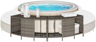 vidaXL Outdoor-Regale für Whirlpool 2 Stk. Grau Poly Rattan 365619