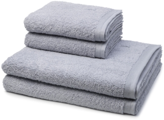 Möve Superwuschel 4 tlg. Frottier-Set - 2 X Handtuch (50 X 100cm), 2 X Duschtuch (80 X 150cm) - 520 g/m2 - Silver