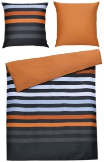 casa NOVA Bettwäsche MAJA, Wendebettwäsche, Orange, 135 x 200 cm, Satin