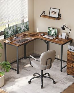 VASAGLE Schreibtisch Computertisch, 130/150 cm, L-förm Eckschreibtisch, platzsparender Bürotisch