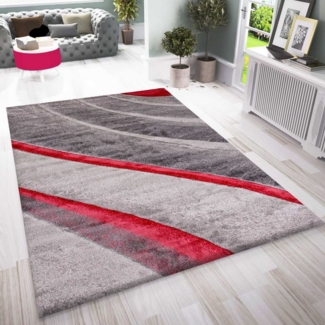 Vimoda Teppich Teppich Wohnzimmer Designer & Modern Wellen Motiv in 4 Farben, Rechteckig, Höhe: 10 mm, Teppich Wohnzimmer dicht Top Qualität auch für Schlafzimmer und Flur