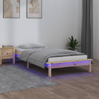 vidaXL Massivholzbett mit LEDs 90x190 cm 820636